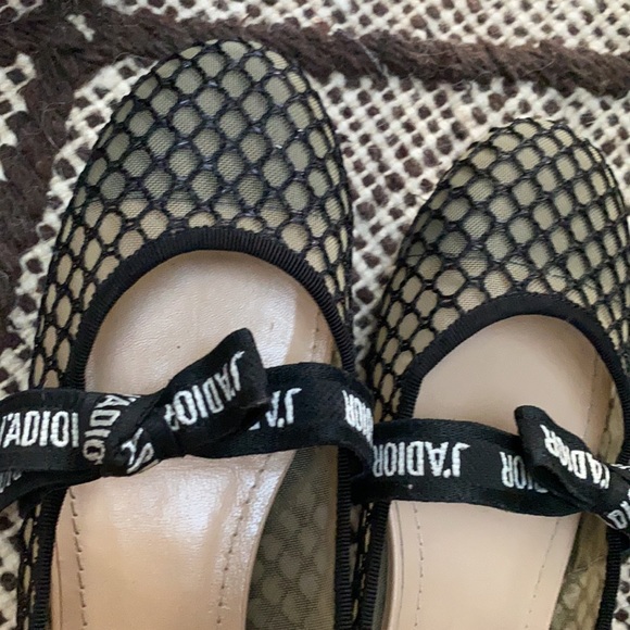 Dior Black Mesh Miss J'Adior Flats - Picture 7 of 7